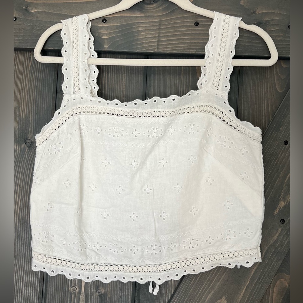 White Eyelet Lace Women's Top